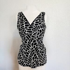 INC Black &White Animal Print Tank Size S